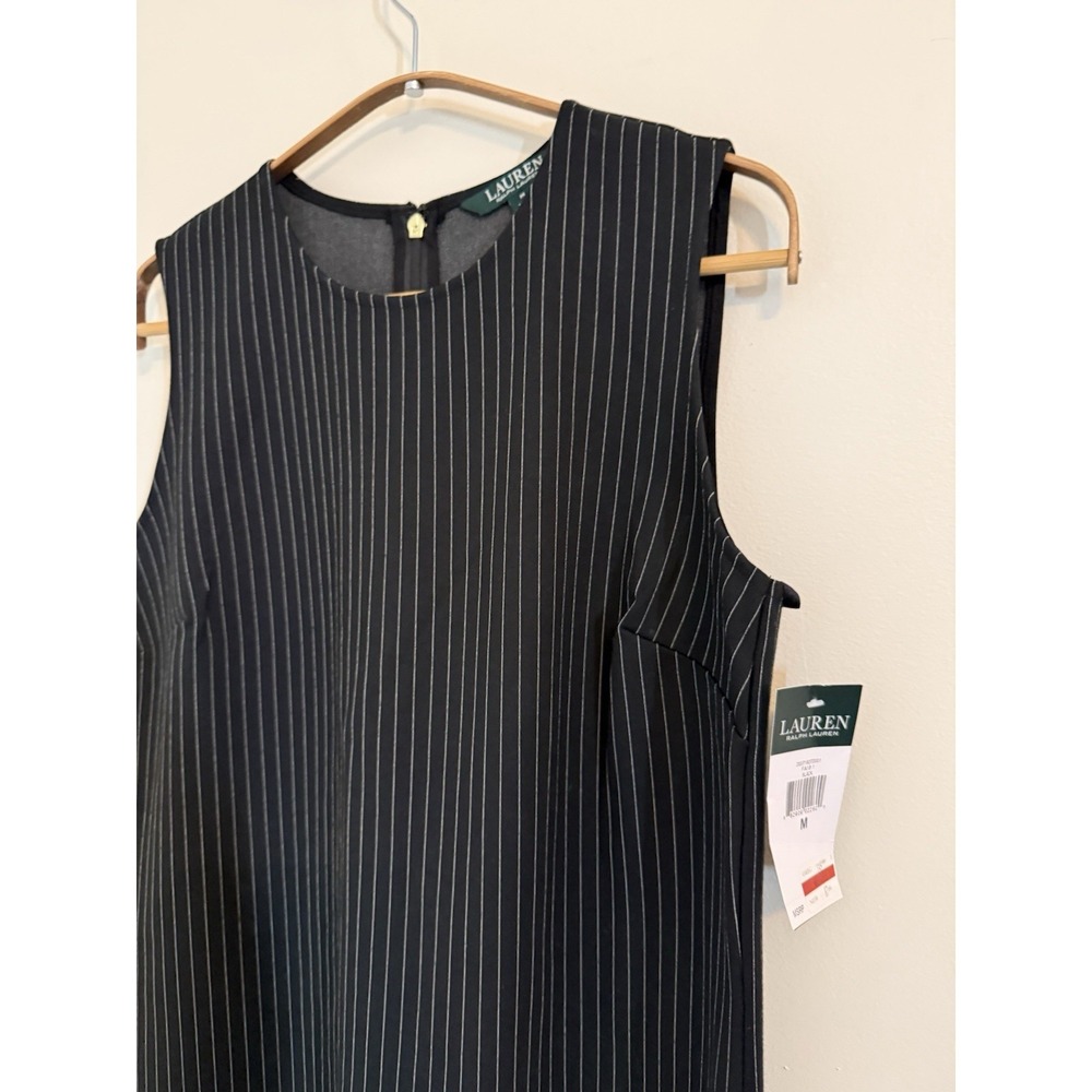 Lauren Ralph Lauren Career Dress Size M Black Pinstripe Office Church Corporate